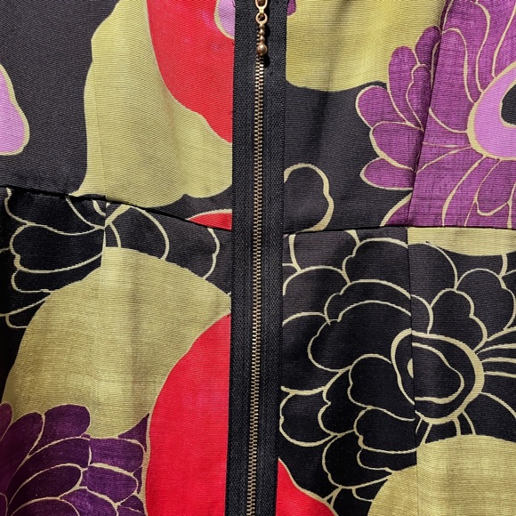 Women’s LEIFSDOTTIR Anthropologie Bold Floral Silk/Cotton Dress sz 4 - Picture 5 of 8